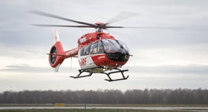 Arrival of the new H145 with five-blade rotor at the Operation Center (Credit: DRF Luftrettung)